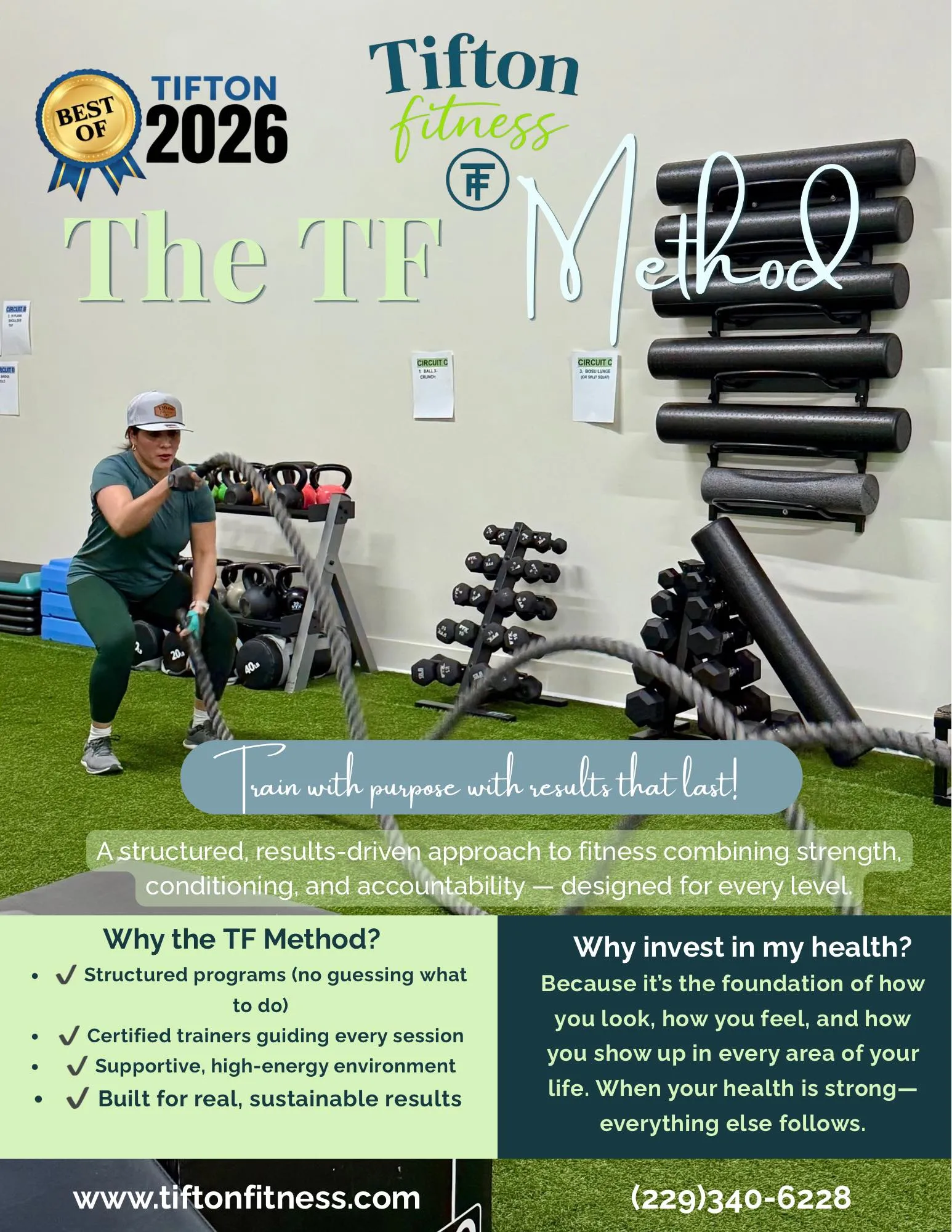 Kettlebell training at Tifton Fitness